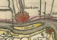 History Trips | Castle Loevestein on map, 1645